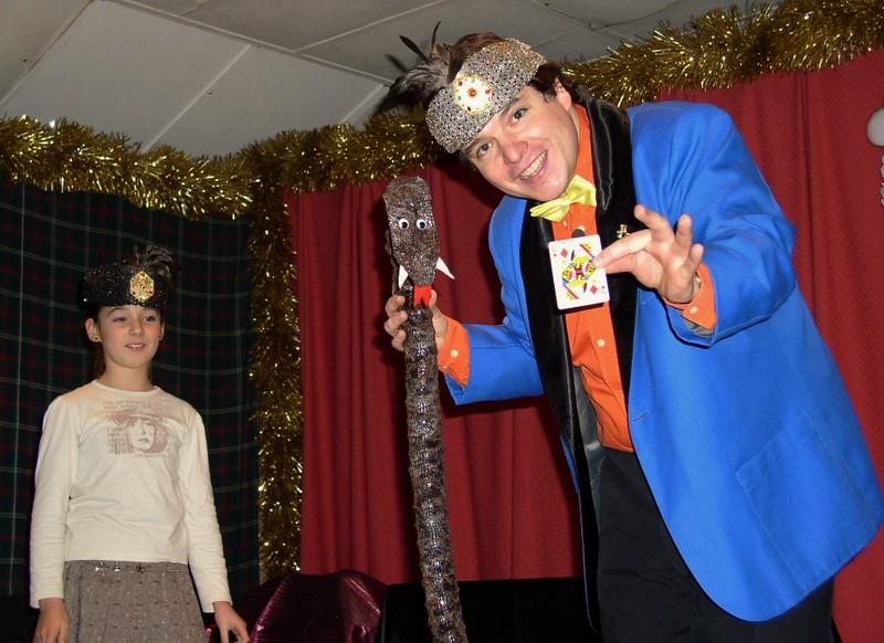 Magician Olivier OK MAGICS with child participation in card trick France 2008